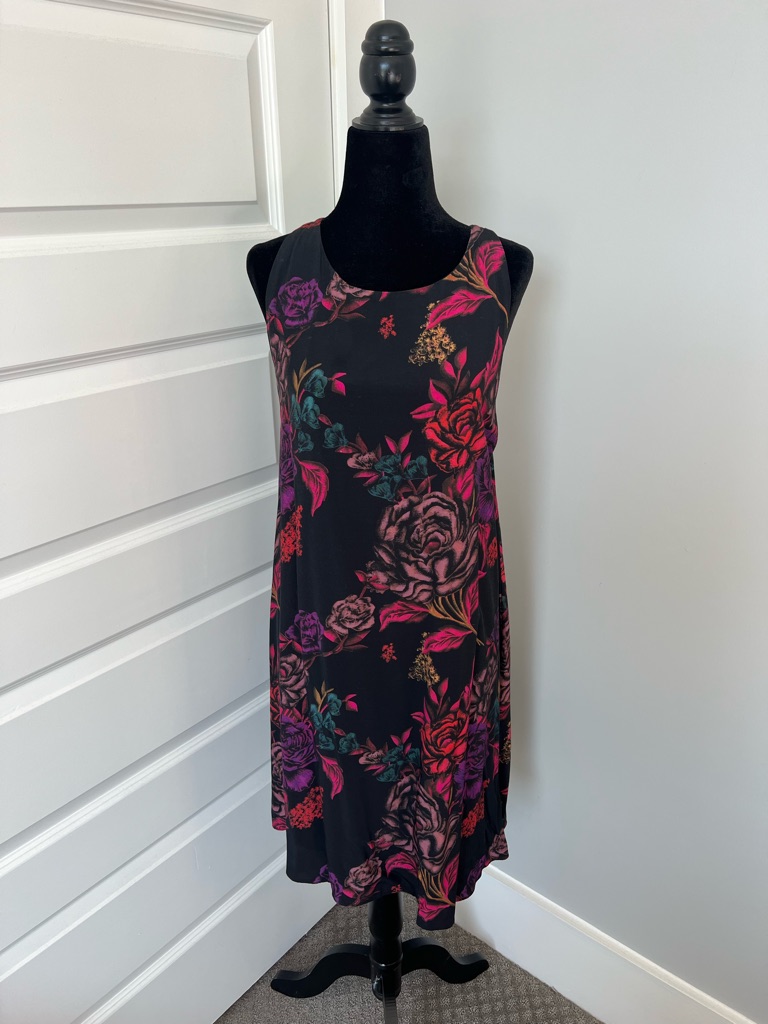 Nwt Alice + Olivia Liz Back Twist Shift Dress In Tapestry Floral